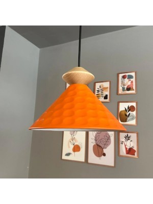 Bamyum Rumy Turuncu Tekli Avize Topaç Başlık Sarkıt Ofis Showroom Salon Mutfak Avizeleri