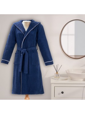 Layvera Bornoz | %100 Pamuk-Kapüşonlu-Biyeli-Cepli