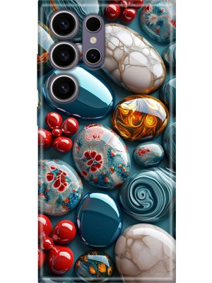 Senada Samsung Galaxy S24 Ultra Kılıf Desenli Baskılı Tpu Rubber Kapak Çakıl Taşları
