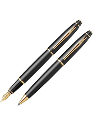 Scrikss Kalem Seti 35 Dolma & Tükenmez Mat Siyah Altın Lüx Kutu