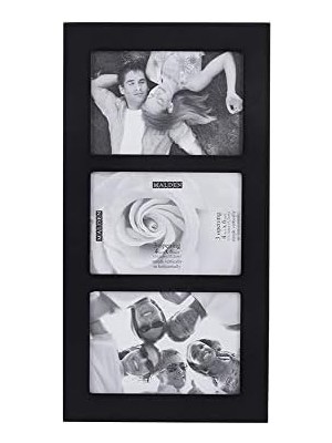 Storemax - 951-346 4x6 3-Açılış Kolaj Resim Çerçevesi - Üç Adet 4x6 Resim Gösterir - Siyah