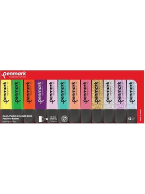 Storemax Fosforlu 12'li Karışık Renk 4 Neon ve 4 Pastel ve 4 Simli