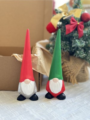 Empressco 2'li Kırmızı Yılbaşı Cücesi, Şık ve Zarif Yeni Yıl Dekoru Seti