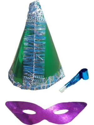 Empressco Yılbaşı Temalı 20'li Katyon Şapka Seti, Beyaz Renkli Eğlenceli Tasarım