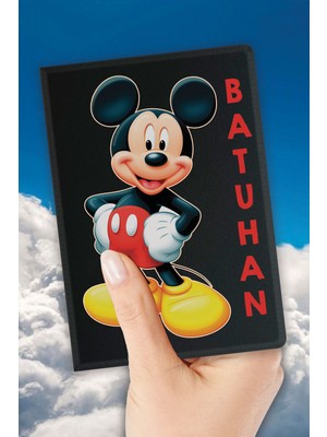 Isim Yazılı Pasaport Kılıfı Desenli Pasaport Kabı Kişiye Özel - Mickey