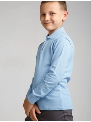 Penye Polo Yaka %100 Pamuk Uzun Kol Tişört Penye Polo Yaka Tişört