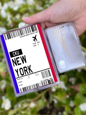 Uçak Bileti New York Desenli Universal Şeffaf Pasaport Kılıfı Model Tüm Ülke Pasaportlarına Uygun