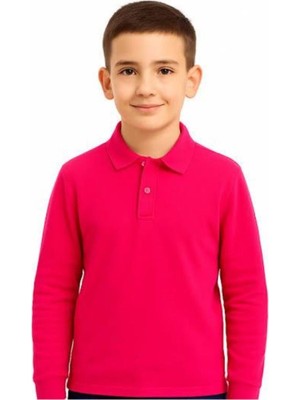 Penye Polo Yaka %100 Pamuk Uzun Kol Tişört Penye Polo Yaka Tişört