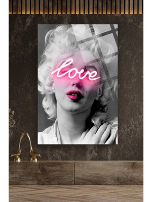 Marsilyan Marilyn Monroe 4mm Lüks Kırılmaz Temperli Yüksek Çözünürlüklü Cam Tablo
