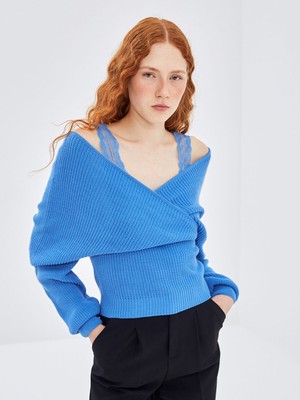 Lc Waikiki Yeni Sezon Kruvaze Yaka Kadın Triko Kazak