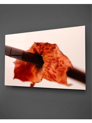 Marsilyan Turuncu Yaprak Yatay Cam Tablo