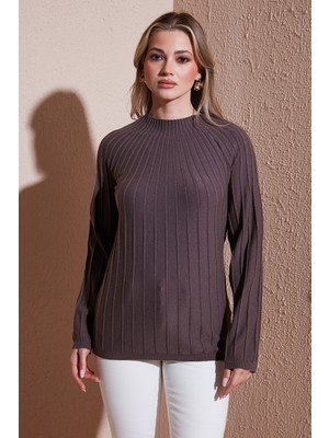 Fashion Friends Regular Fit Yarım Balıkçı Yaka Bluz Bayan Bluz 25K0361K1