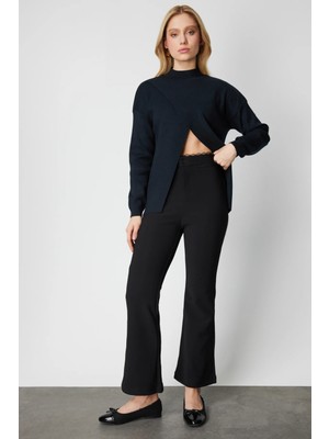 On Trikobeli Dantelli Ispanyol Paça Pantolon 60106-26K