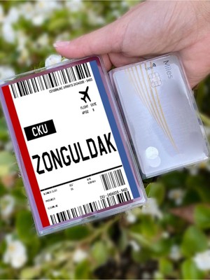Uçak Bileti Zonguldak Desenli Universal Şeffaf Pasaport Kılıfı Model Tüm Ülke Pasaportlarına Uygun