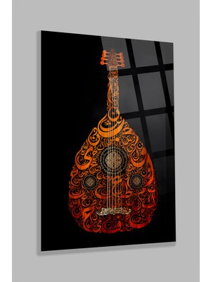 Marsilyan Ud Dini Motiflerle Müzik Aleti Lüks Kırılmaz Cam Tablo Ev Hediyesi Dini Islami Cam Tablo
