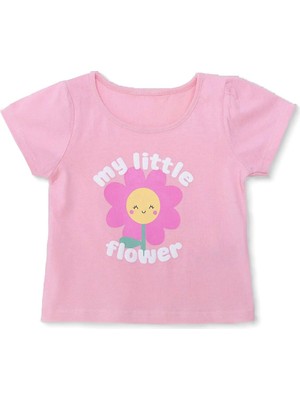 Hellobaby Kız Bebek Tshirt Süprem Bisiklet Yaka Kısa Kol
