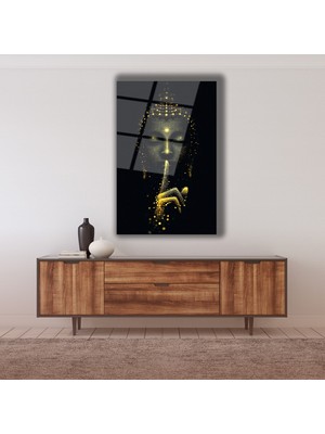 Marsilyan Köyde Yıldızlı Gece Van Gogh Cam Tablo