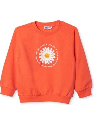 Hellobaby Kız Bebek Sweatshirt Iki Iplik Bisiklet Yaka Uzun Kol