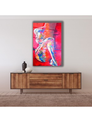 Marsilyan Akrilik Görünümlü Nü Sanatı Cam Tablo