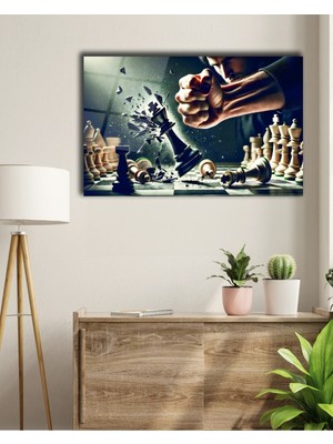Marsilyan Şah Mat Satranç Cam Tablo