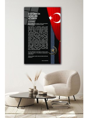 Marsilyan Atatürk'ün Gençliğe Hitabesi Cam Tablo