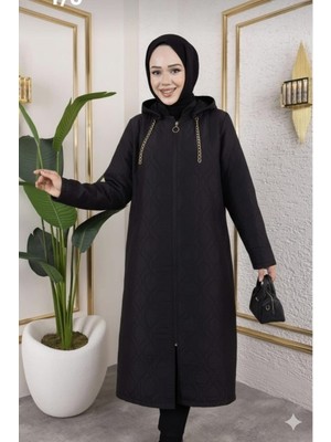 Tilbe Kadın Büyük Beden Mevsimlik  Örme Kapitone Ceket/mont