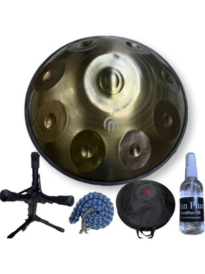 Arsha Full Paket  Steel Handpan 9 Nota Re Minör ( Stand +Çanta+Bakım Yağı ve Koruyucu Renkli Kuşak)