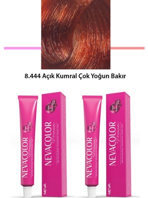 Marsilyan 2 Li Set Premium 8.444 Açık Kumral Çok Yoğun Bakır - Kalıcı Krem Saç Boyası 2 x 50 G Tüp