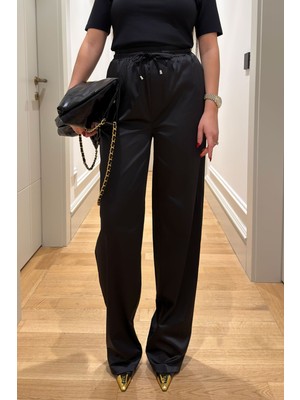 Magarde Saten Yeni Sezon Pantolon- Siyah