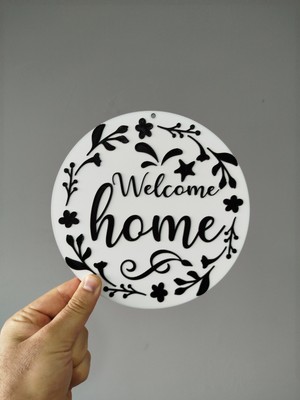 Welcome Home Yazılı Kapı Süsü