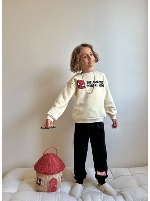 Miniko Kids Erkek Çocuk Örümcek Adam Baskılı 3 Iplik Şardonlu Eşofman Takımı