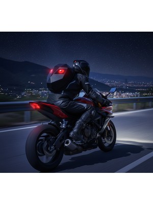 Nasa U.S. LED Gözlü Motor Sırt Çantası L Beden Su Geçirmez Sert Plastik Malzeme ile Tüm Modeller İçin Uygun