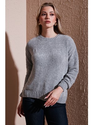 Fashion Friends Regular Fit Bisiklet Yaka Şönil Kazak Bayan Kazak 25K0160K1