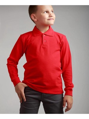 Penye Polo Yaka %100 Pamuk Uzun Kol Tişört Penye Polo Yaka Tişört