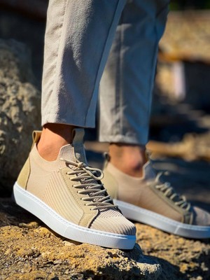 Mirelle Bej Triko Bağcıklı  Günlük Erkek  Ayakkabı