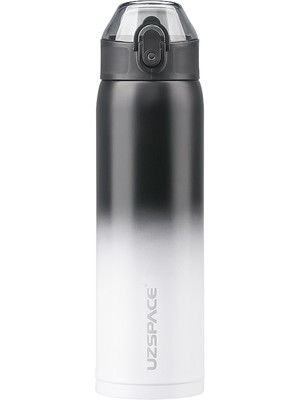 Uzspace 680 ml Yalıtımlı Paslanmaz Çelik Termos Gradyan Siyah Beyaz
