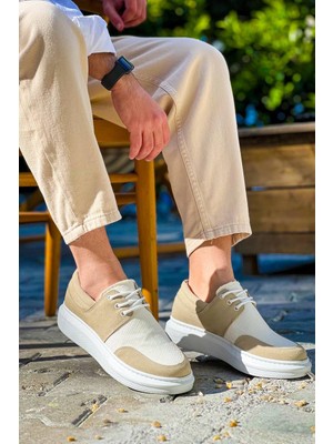 Mirelle Bağcıklı Bej Günlük Erkek Ayakkabı