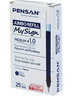 Pensan My Sıgn Imza Kalemi Yedeği Mavi 25'li Paket