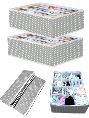 Helen's Home 2'li Kutu Seti Çocuk Odası Dolap Çekmece Içi Çamaşır Çorap Düzenleyici Petek Akordiyon Organizer