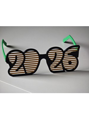 Szd Design 2026 Yıl Parti Gözlüğü Yeşil Renkli Eğlenceli Parti Malzemesi ve Süs Çeşitleri