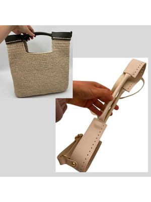Angel Çanta Aksesuar Tutma Saplı Model Çanta Yapım Aparatı Krem Renk Light Gold Metalli