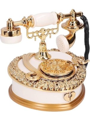 Mobgift Nostaljik Telefon Tasarımlı Çekmeceli Takı Kutulu Müzik Kutusu
