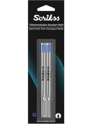 Scrikss Refil Standart Metal Dev Mavi 2’li Blister