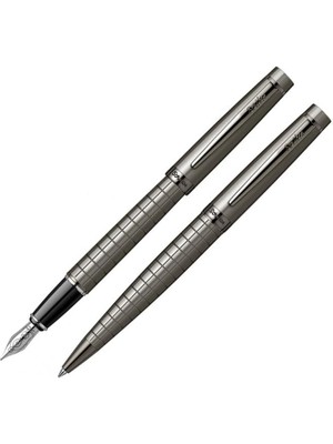 Scrikss Kalem Seti 38 Dolma & Tükenmez Karbon Gri Lüx Kutu