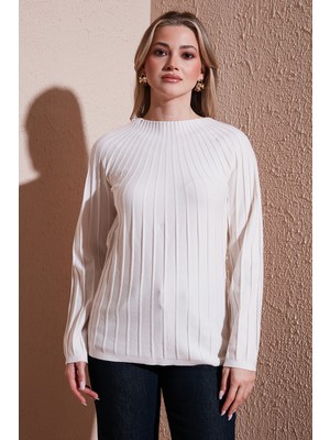 Fashion Friends Regular Fit Yarım Balıkçı Yaka Bluz Bayan Bluz 25K0361K1