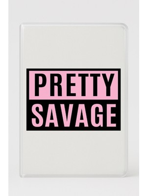 Adasena Şeffaf Pasaport Kılıfı Kalın Mikron Kart Bölmeli Desenli Pasaport Kabı - Pretty Savage