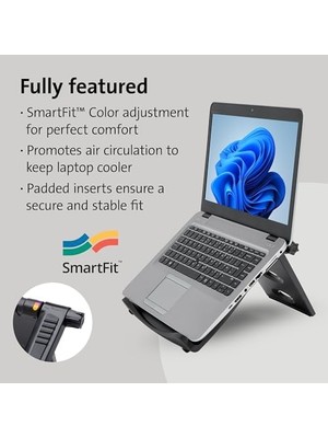 Storemax 60112 Smartfit Kolay Yükseltici,dizüstü Bilgisayar Soğutucu ve Yükseltici STANDI,12-17INÇ Uyumlu,gri
