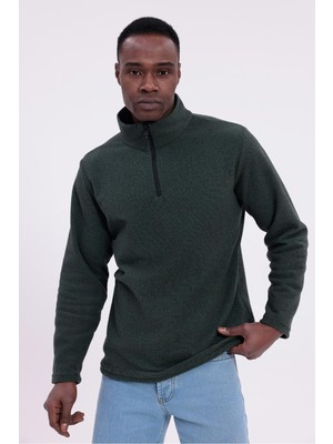 Freemen Erkek Fit Dik Yaka Yarım Fermuarlı Sweatshirt Polar