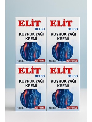 Elit Belbo Kuyruk Yağı Kremi 180 gr x 4 Adet Yeni Formül İle Rahatlatıcı Etki