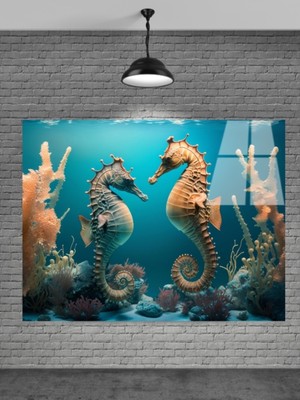 Marsilyan Deniz Atı Cam Tablo Ev Dekorasyon,balkon Dekorasyonu,dekoratif,duvar Tablo,mutfak Tablo